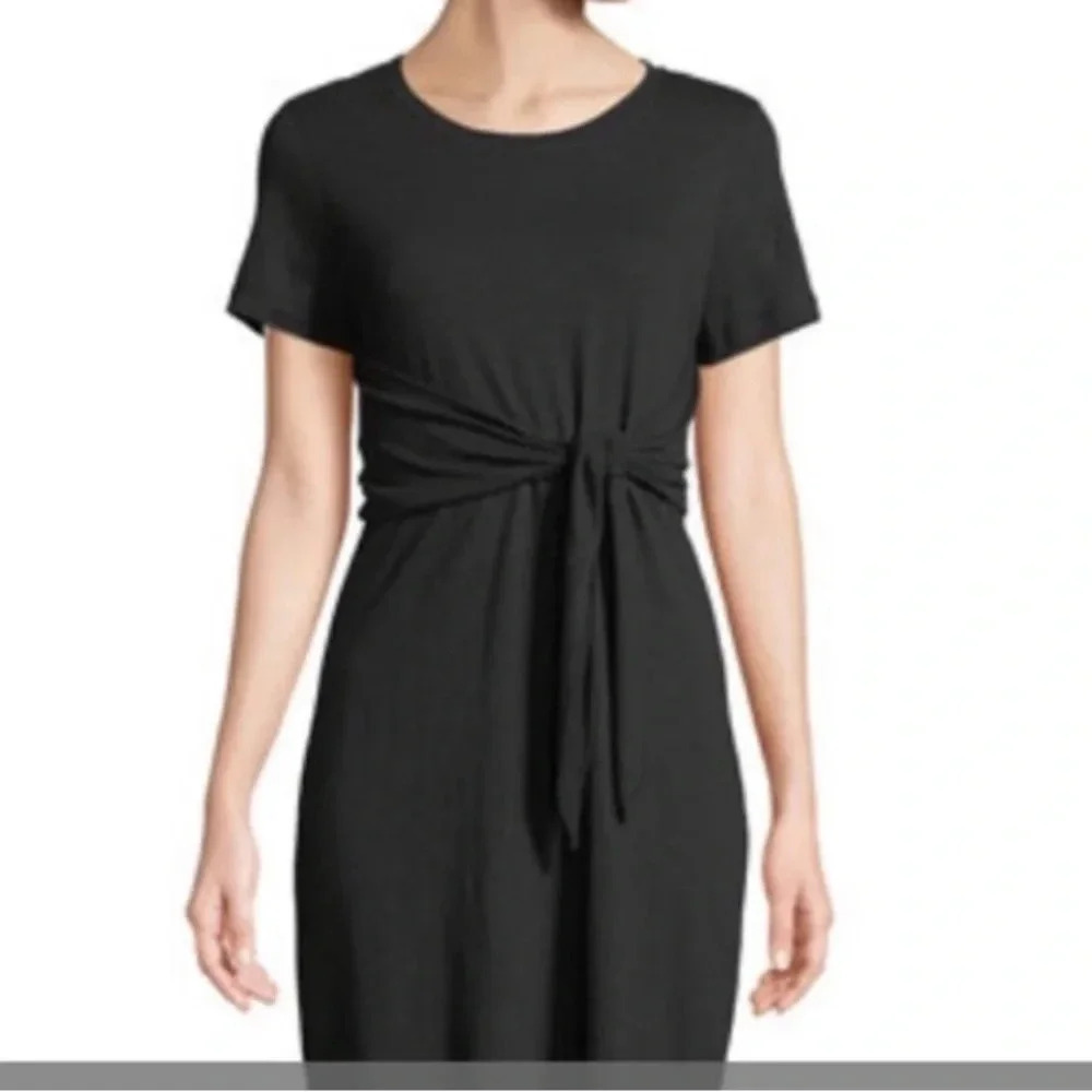 Sanctuary Black Tie Front Short Sleeve Dress Size Small